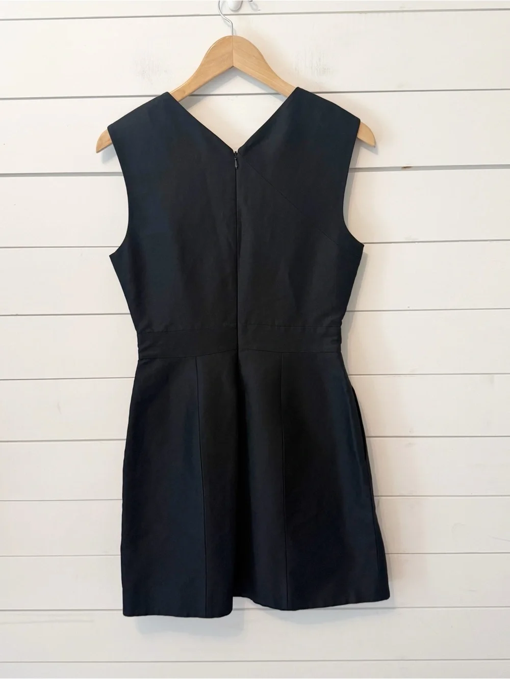 Kate Spade Saturday Black Linen Blend Fit & Flare Mini Dress Sz 4 V-Neck Cutout